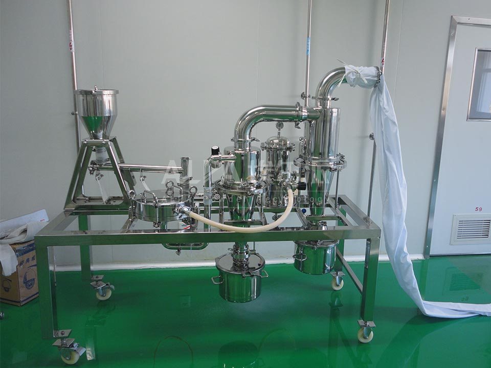 API production line of jet mill for a pharmaceutical