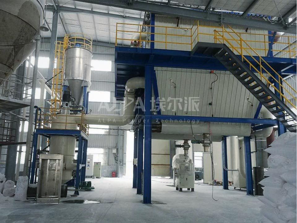 The ultrafine jet pulverization production line of white carb